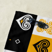 幾何モダンパターントレンディー黄 ビーチタオル (インサイチュ)