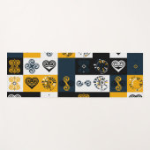 幾何モダンパターントレンディー黄 ヨガマット (正面(横))