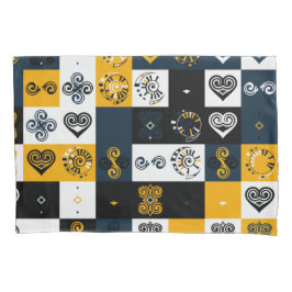 幾何モダンパターントレンディー黄 枕カバー