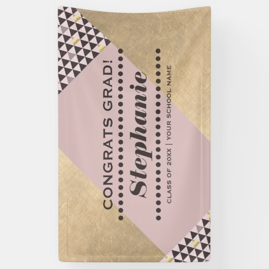 幾何モダンパターン卒業パーティー 横断幕 (縦)