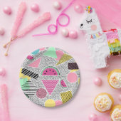 幾何モダンパターン膜インスパイア ペーパープレート (パーティー)