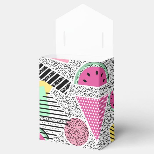 幾何モダンパターンMemphisパターインスパイアン フェイバーボックス (オープン)