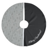 幾何モダンパタ千鳥格子のーン白黒 ブラッシュドポリエステルツリースカート (正面)