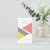 幾何モダンパーソナライズされた桃とグレー 名刺 (スタンド正面)