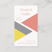幾何モダンパーソナライズされた桃とグレー 名刺 (正面)