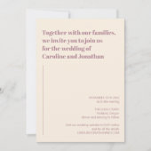 幾何モダンパープルマシンプルウブはっきりした結婚ーズ 招待状 (正面)