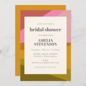 幾何モダンヒュース自然ブライダルブランチシャワー 招待状 (正面/裏面)