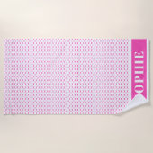 幾何モダンピンクサークルベビー ビーチタオル (正面)