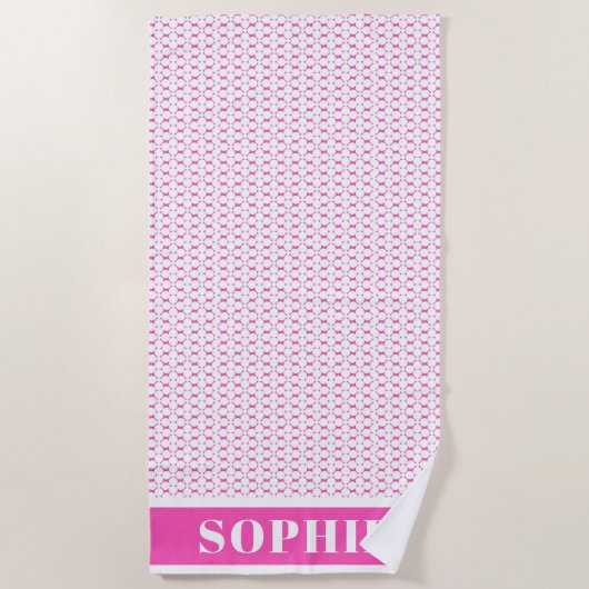 幾何モダンピンクサークルベビー ビーチタオル (正面)