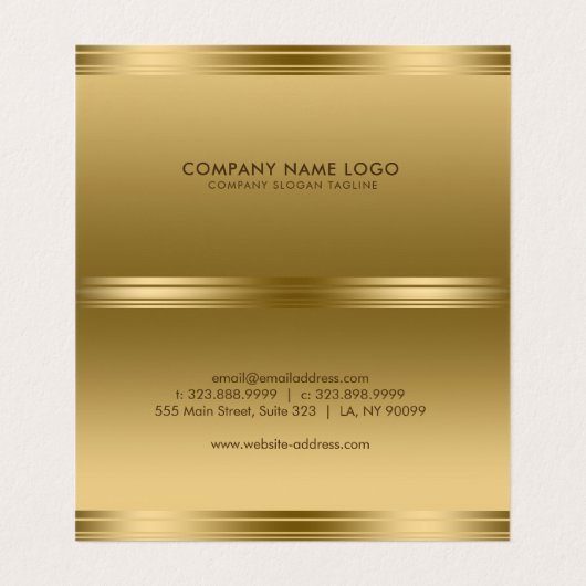 幾何モダンフェイク金ゴールド 名刺 (内部フラット)