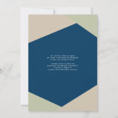 幾何モダンフォトブルーグリーンベージュ卒業 案内状 (裏面)