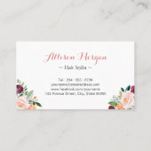 幾何モダンフレームフローラ美容師 名刺 (裏面)