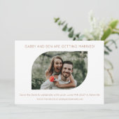 幾何モダンフレームユニーク結婚写真 セーブザデート (スタンド正面)