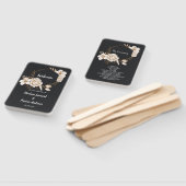 幾何モダンフレーム白フローラ結婚のプログラム ハンドファン (組立なし)