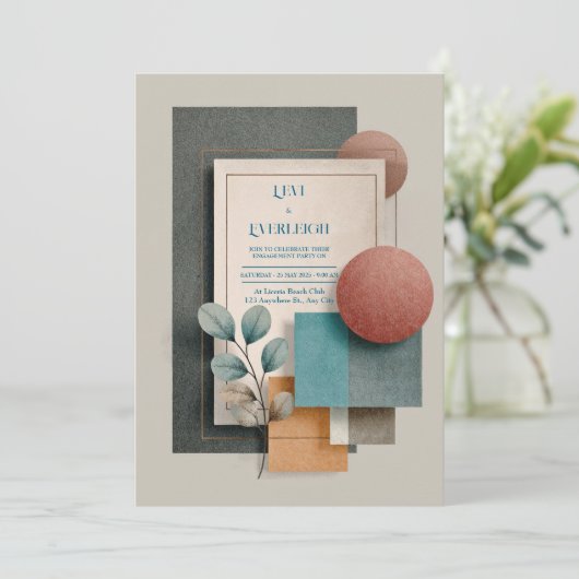 幾何モダンフローラ結婚の 招待状 (スタンド正面)