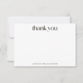 幾何モダンブラウンブルーカスタムブライダルシャワー サンキューカード (正面)