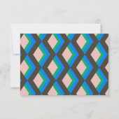 幾何モダンブラウンブルーカスタムブライダルシャワー サンキューカード (裏面)