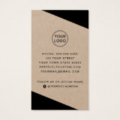 幾何モダンブラッククラフト紙名刺 (裏面)