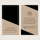 幾何モダンブラッククラフト紙名刺 (正面&裏面)