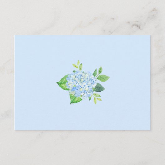 幾何モダンブルーアジサイ宿泊施設 エンクロージャーカード (裏面)