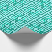 幾何モダンマス、アクア、ターコイズ ラッピングペーパー (角)