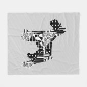 幾何モダンミニチュアシュナウザー フリースブランケット (正面(横))