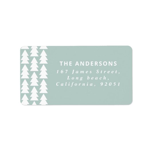 幾何モダンミニマルアクアのクリスマスグラフィック ラベル (正面)