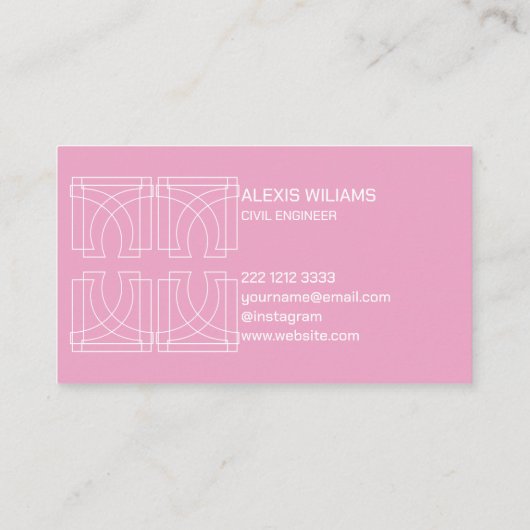 幾何モダンミニマルエレガントプロフェッショナル 名刺 (裏面)