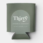 幾何モダンミニマルセージ緑30歳の誕生日 缶クーラー (正面)