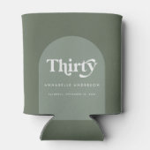 幾何モダンミニマルセージ緑30歳の誕生日 缶クーラー (裏面)
