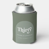 幾何モダンミニマルセージ緑30歳の誕生日 缶クーラー (缶裏面)