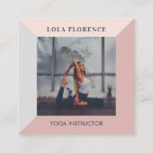 幾何モダンミニマルヨーガはっきりしたスタジオフォト スクエア名刺 (裏面)