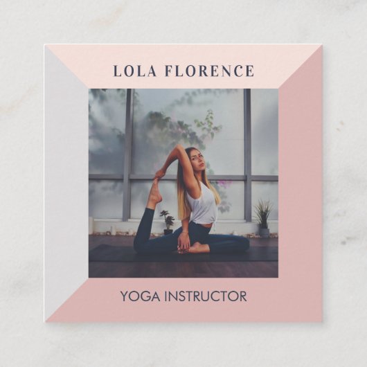 幾何モダンミニマルヨーガはっきりしたスタジオフォト スクエア名刺 (裏面)