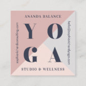 幾何モダンミニマルヨーガはっきりしたスタジオフォト スクエア名刺 (正面)