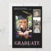 幾何モダンミニマル卒業式4写真 案内状 (正面)