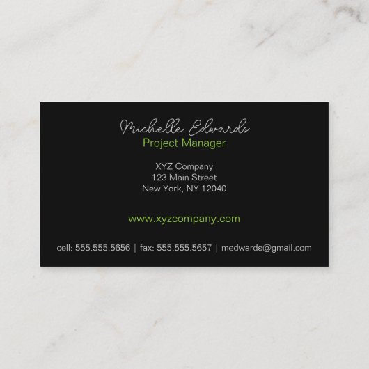 幾何モダンミニマル抽象芸術管理 名刺 (裏面)