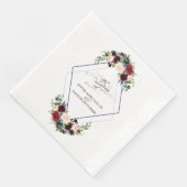 幾何モダンメルロネイビーブルーフローラ結婚ズ (コーナー)