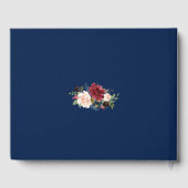 幾何モダンメルロネイビーブルーフローラ結婚ズ ゲストブック (裏面)