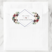 幾何モダンメルロネイビーブルーフローラ結婚ズ 長方形シール (バッグ)