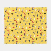 幾何モダンメンフィススタイルチキンファーム フリースブランケット (正面(横))