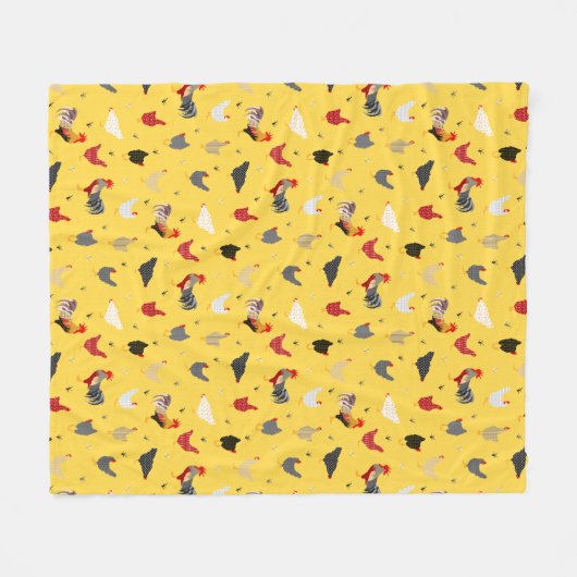 幾何モダンメンフィススタイルチキンファーム フリースブランケット (正面(横))