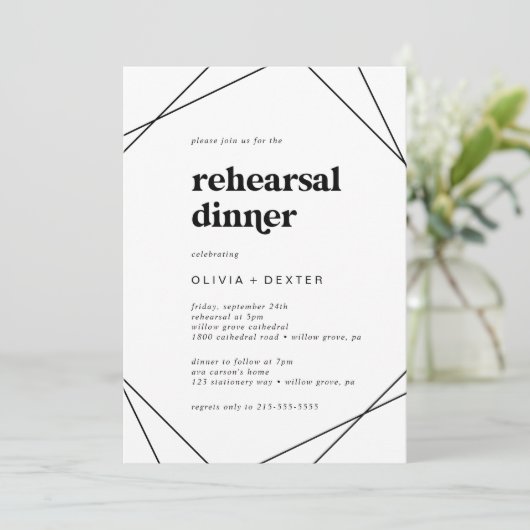 幾何モダンリハーサルディナー 招待状 (スタンド正面)