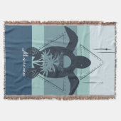 幾何モダン亀パーソナライズされた スローブランケット (正面)
