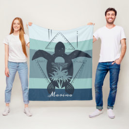 幾何モダン亀パーソナライズされた フリースブランケット