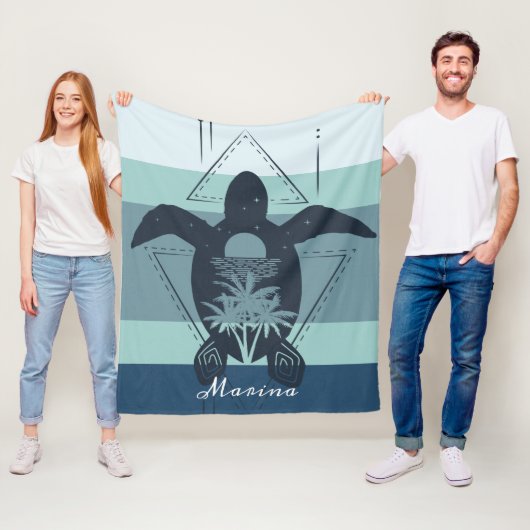 幾何モダン亀パーソナライズされた フリースブランケット (インサイチュ)