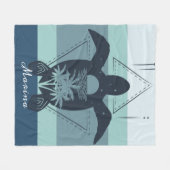 幾何モダン亀パーソナライズされた フリースブランケット (正面(横))