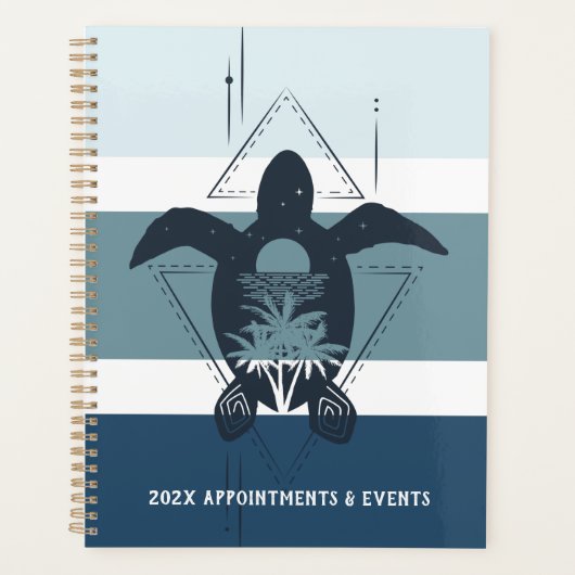 幾何モダン亀パーソナライズされた プランナー手帳 (正面)