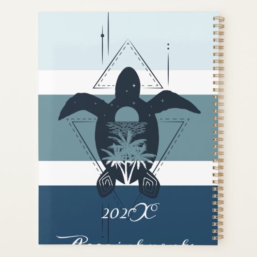 幾何モダン亀パーソナライズされた プランナー手帳 (裏面)