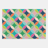 幾何モダン円数々の色 ラッピングペーパーシート (正面3)