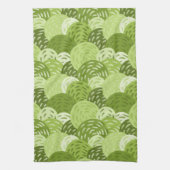 幾何モダン円、ライム、アボカド、セロリ キッチンタオル (縦)